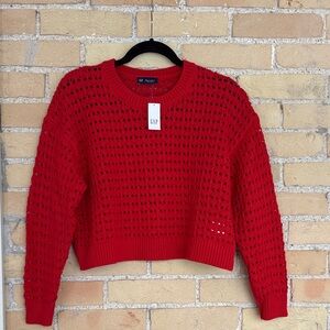 NWT GAP Cotton Crochet Crewneck Sweater